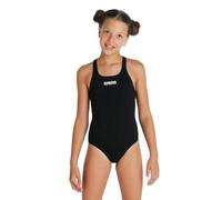 Arena Girls Team Swim Pro Solid Swimsuit - Black/White - Age 12-13