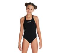 ARENA Solid Swim Pro Team Girls' One-Piece Swimsuit, Quick-Drying, Sports Swimsuit in MaxLife ECO-Fabric with Chlorine Resistance and UPF 50+ UV Protection Black-White