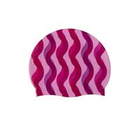 Arena HD Unisex Elastic Silicone Swim Cap for Adults, Training Water Sports Fitness Swimming Gear, Chlorine Protection Pool Hat for Frequent Use, Ripple Print, One Size