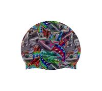 Arena HD Unisex Elastic Silicone Swim Cap for Adults, Training Water Sports Fitness Swimming Gear, Chlorine Protection Pool Hat for Frequent Use, Arena Iguanas, One Size