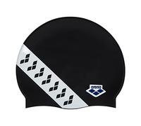 Arena Icons Team Stripe Unisex Silicone Swim Cap for Adults, Training and Racing, 100% Silicone, Wrinkle-Free, Black/White