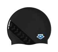 Arena Icons Team Stripe Unisex Silicone Swim Cap for Adults, Training and Racing Soft Silicone Flat Mold Bathing Cap, Team Stripe Black