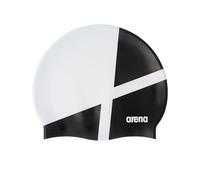 Arena Icons Team Stripe Unisex Silicone Swim Cap Women and Men Intensive Training Racing Comfortable Non-Slip Long Hair Swimming Hat, Diamond/White/Black