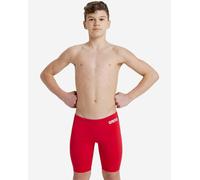 ARENA Solid Team Junior Swimming Swimsuit for Kids, Fast-Drying Racing Jammer Swimsuit, MaxLife Fabric with Maximum Chlorine Resistance and UV 50+ Protection Red