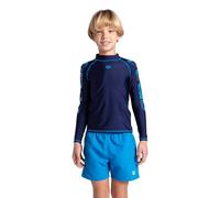 ARENA Kids' Graphic UV Protection Long-Sleeve Shirt Navy-Turquoise