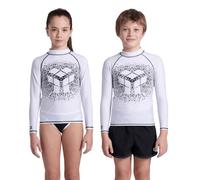 ARENA Kids' Graphic UV Protection Long-Sleeve Shirt White-Black