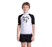 ARENA Kids' Graphic UV Protection Short-Sleeve Shirt White-Black