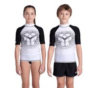 ARENA Kids' Graphic UV Protection Short-Sleeve Shirt White-Black