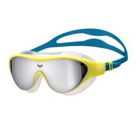 ARENA Unisex Kids Junior The One Mirror Swim Mask for Swimming Ages 6 to 12 Swim Goggles Girls and Boys Large Fit Polycarbonate Lens, Silver/Soft Green/Blue Cosmo