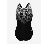 Arena Kikko Graphic One Piece Swimsuit Black White Women - 36