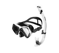 arena Mask and Snorkel Set Adults, Unisex Snorkel Mask, Sea Mask, Snorkel with Anti-Leakage Technology, Adults Set with Flexible Tube with Purge Valve, Hypoallergenic Silicone