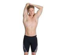 ARENA Men Hydrangea Bouquet Swim Jammer for Competition Swimming and Training, UPF 50+ UV Protection, Quick Drying Swimwear, Black-team Black, 32