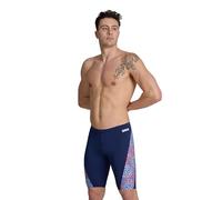 ARENA Men Hydrangea Bouquet Swim Jammer for Competition Swimming and Training, UPF 50+ UV Protection, Quick Drying Swimwear, Navy-team Redwhiteblue, 24