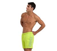 arena Men's Fundamentals Logo Beach Boxer, Soft Green-neon Blue