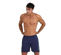 ARENA Men's Fundamentals Logo Beach Boxer Navy-Turquoise
