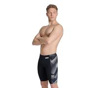 ARENA Mens Halftone Competitive Racing Jammers for Intensive Swimming, Reduced Drag Swimsuit, Black-team Black, 20