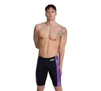 ARENA Mens Halftone Competitive Racing Jammers for Intensive Swimming, Reduced Drag Swimsuit,Black-Team Purple