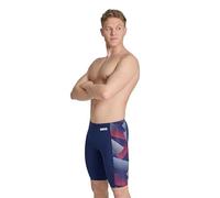 ARENA Mens Halftone Competitive Racing Jammers for Intensive Swimming, Reduced Drag Swimsuit,Navy-Team REDWHITEBLUE