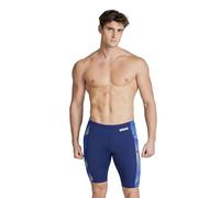 Arena Mens Halftone Competitive Racing Jammers for Intensive Swimming, Reduced Drag Swimsuit, Navy-team Blue Green, 28