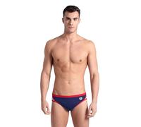 Arena Men's Performance Icons Solid Swim Briefs, Navy/Red, 26