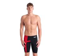 Arena Men's Performance Diamond Swim Jammer Athletic Swimwear Professional Swimsuit Trunks, Black/Red, 26