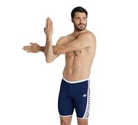 Arena Men's Performance Icons Solid Swim Jammer Trunks, Navy/White Logo, 36
