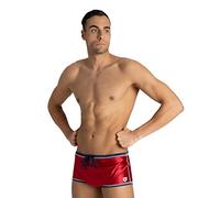 Arena Men's Reversible Drag Suit Swim Short Square Leg Swimsuit Pool Training Aid Trunks, Navy/Red, 32