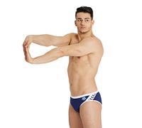 arena Men's Solid Icons Briefs Swim, Navy/White Logo, 40