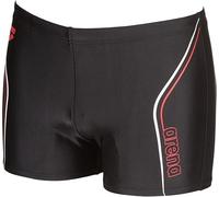 ARENA Men's Swim Shorts Straightline, Black-Red-White, DE 5