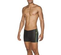 ARENA Men's Swimming Trunks M Roy Short MaxFit, Black-Shiny Green, D 4 UK 32