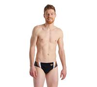 Arena Mens Threefold Swim Briefs, Black-Asphalt-White, 36 EU