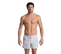 Arena Mens Water Prints Ao Beach Short, White-Purple Blue Multi, L EU