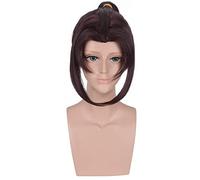 Arena Of Valor: 5v5 Arena Game Warrior Dark Brown Cosplay Wig With Ponytail Heat Resistant Synthetic Hair Wigs For Men
