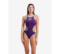 Arena One Biglogo swimsuit purple turquoise women - 32