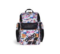 Arena One Go Backpack Swimmers Athletes Sports Gym Rucksack Multisport Daypack Large Size Training Gear Equipment Swim Bag for Men and Women, 45 Liters, Collage