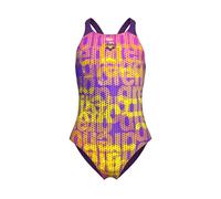Arena Womens Girl's Multi Colours Swimsuit V Back One Piece, Plum Multi-Plum, 28 UK