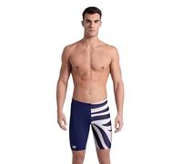 ARENA Men's Performance Stripes Swim Jammer Trunks, Navy/White Multi, 28
