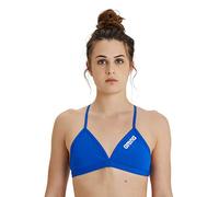 Arena Performance Team Solid Bikini Top for Women, Sporty for Pool, Quick Dry Swimwear, Maxfit Eco Chlorine Resistant Fabric, UV Protection and Lined Front Fabric Royal-White