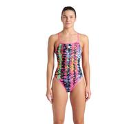 Arena Performance Women's Reversible Challenge Back Athletic Swimsuit MaxLife One Piece Training Suit, Neon Blue/Multi