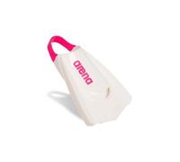 Arena Unisex Adult Powerfin Pro II Swim Training Fins Men and Women Silicone Short Blade Flippers Left/Right Customized, White/Shocking Pink, Size 4.5-5.5