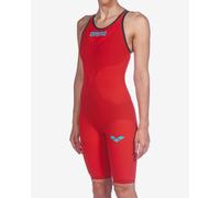 Arena Womens Swimming Kneesuit Powerskin Open Back Carbon Air² Race Swimwear Red