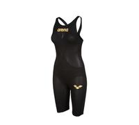 (22) Arena Women Powerskin Carbon Air² Swimsuit Closed Back Kneesuit Black-Gold