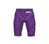 ARENA Powerskin ST Next Boys' FINA Approved Swimming Trunks Recycled Material Lined Swimming Trunks for Boys, Leopard Leather Purple, 24