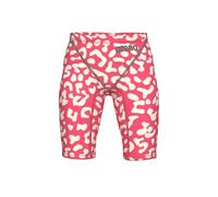 Arena Powerskin ST Next Boys' FINA Approved Swimming Trunks Recycled Material Lined Swimming Trunks for Boys, Leopard Skin Geranium, 22