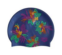 arena Print 2 Silicone Unisex Swimming Cap for Adults, Training & Racing, 100% Silicone No Crease Toucans