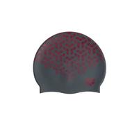 Arena Print 2 Unisex Silicone Printed Swim Cap for Women Men - Intensive Training - Comfortable Non-slip Long Hair (Kikko/Black-Red)