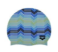 ARENA Print 2 Unisex Silicone Swim Cap for Adults, Training and Racing, 100% Silicone, Wrinkle-Free, Stripes