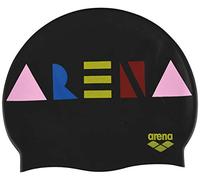 Arena Print 2 Unisex Silicone Swim Cap for Adults, Women and Men Intensive Training Comfortable Non-Slip Long Hair Swimming Hat, Memphis Arena Black