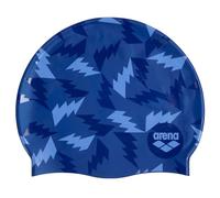 Arena Print 2 Unisex Silicone Swim Cap for Adults, Women and Men Intensive Training Comfortable Non-Slip Long Hair Swimming Hat, Lightning Colors