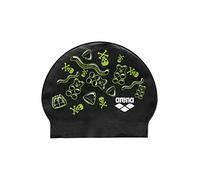 Arena Printed Soft Latex Swim Cap Unisex Bathing Cap for Men and Women Fits Long Hair Reduces Drag, 100% Latex, Crazy Gummy